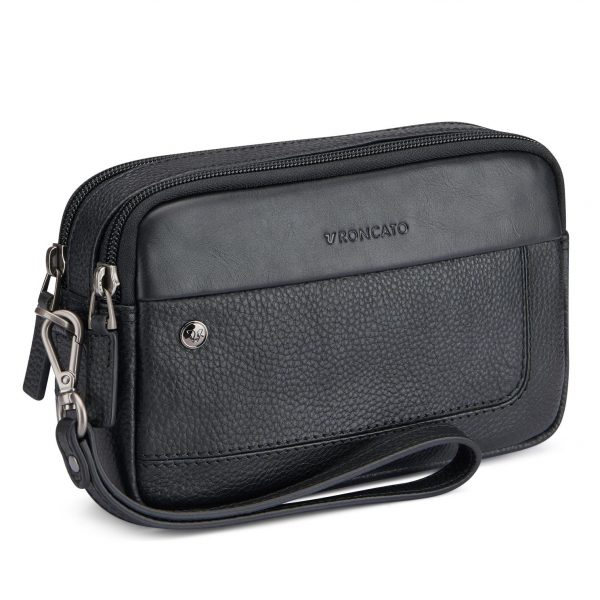 Pochette Necessaire Uomo Pelle Roncato Alaska Nero