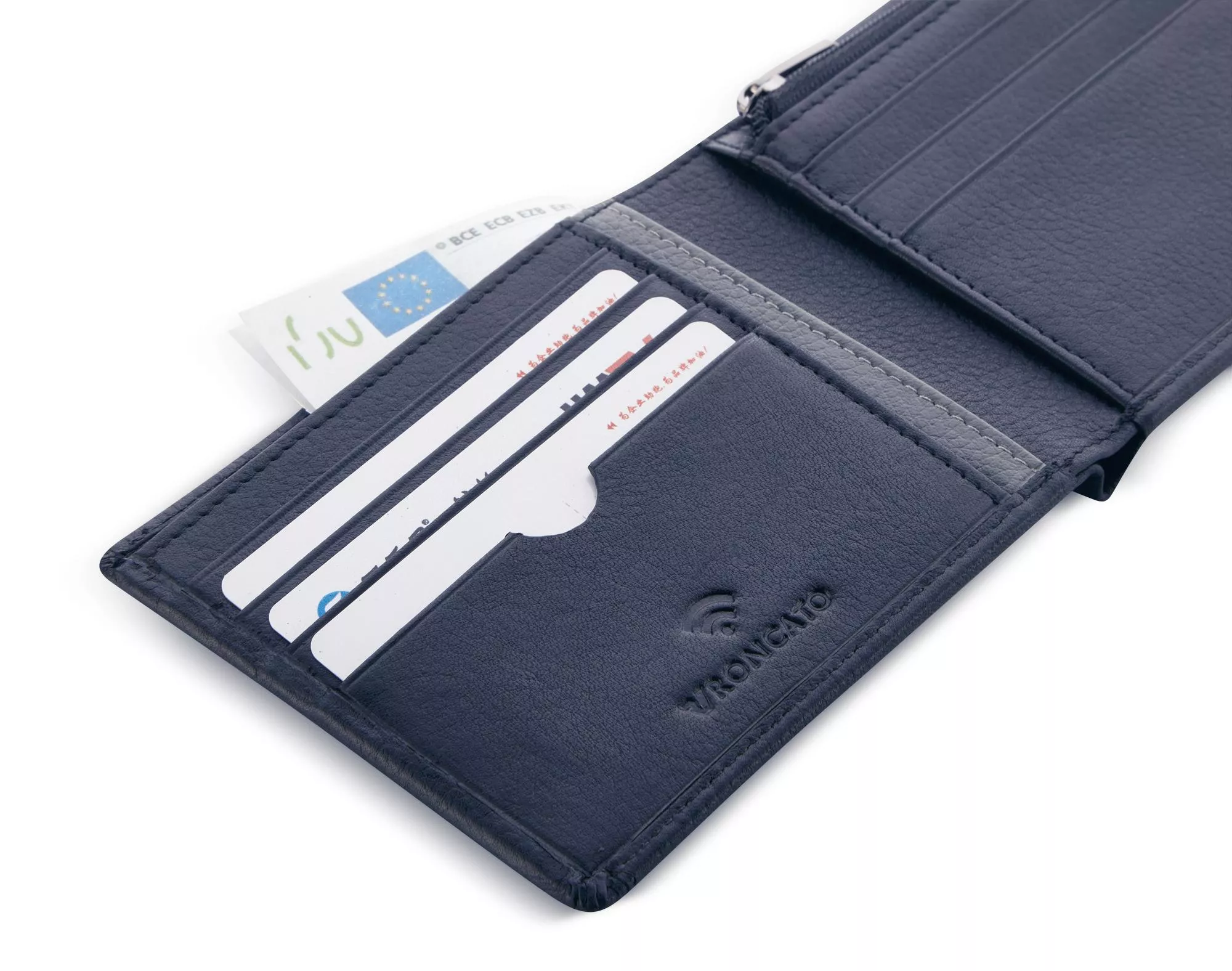 Portafoglio Uomo in Vera Pelle Roncato Alaska Blu - immagine 3