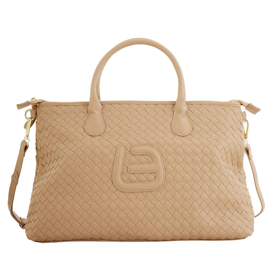 Borsa Shopper La Fille Des Fleur Baleari Intrecciato Beige