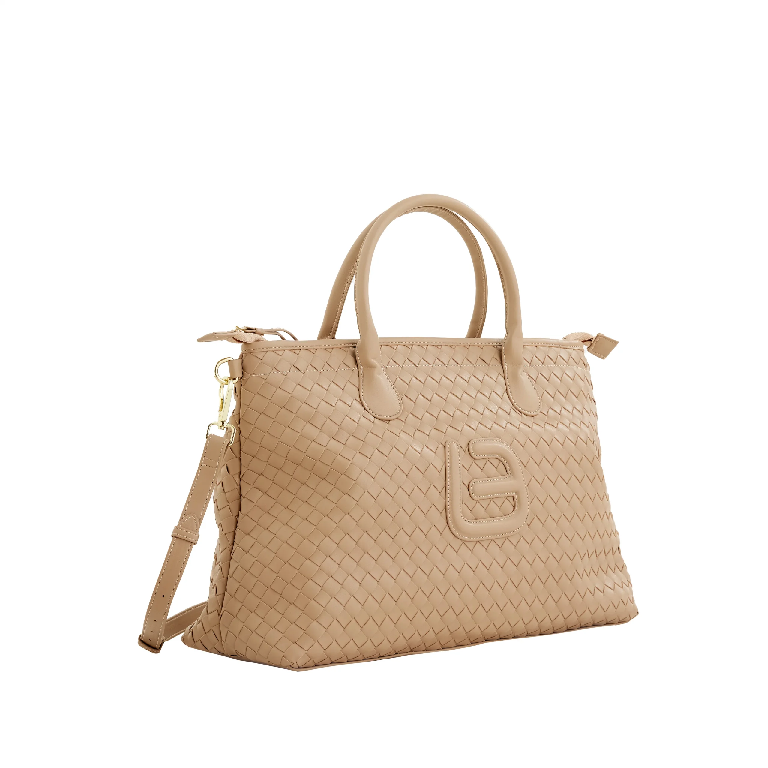 Borsa Shopper La Fille Des Fleur Baleari Intrecciato Beige - immagine 2