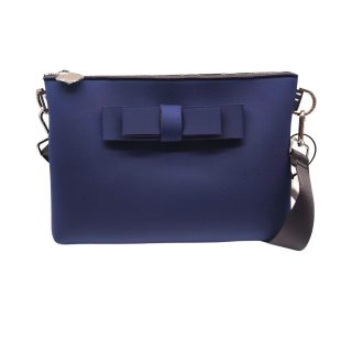 La Fille Des Fleur- Borsello Alladin Bow Tekno Fabric Blue